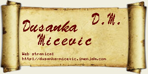 Dušanka Mićević vizit kartica
